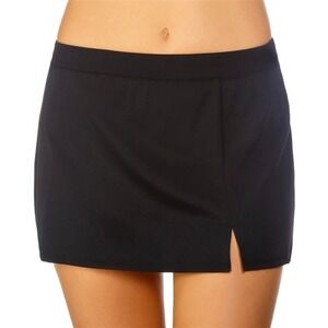 NWT Caribbean Joe 10 Black Side Slit High Waist Swim Skirt 130444